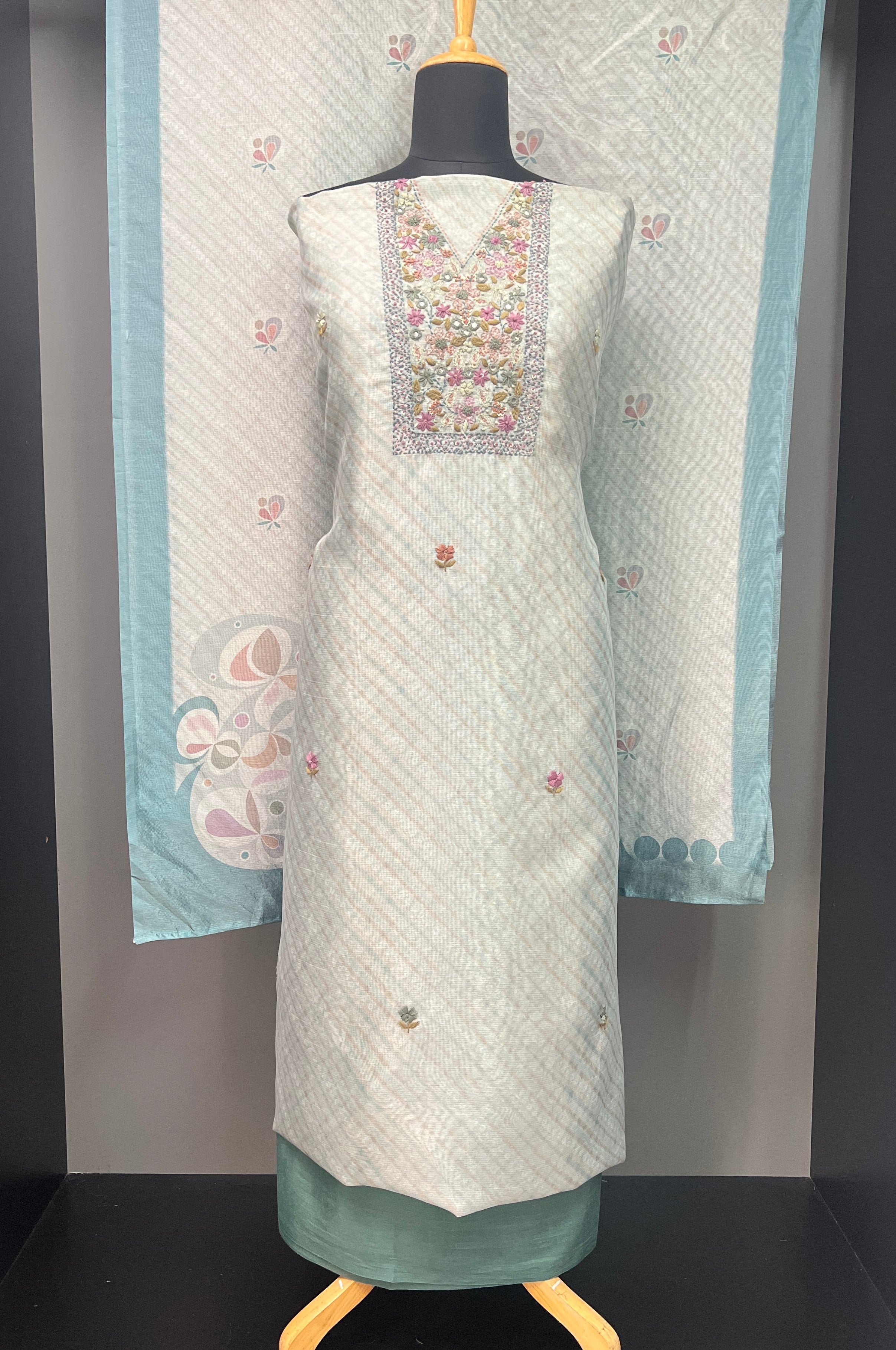 Digital Print With Embroidery Tissue Organza Salwar Set | SBP487