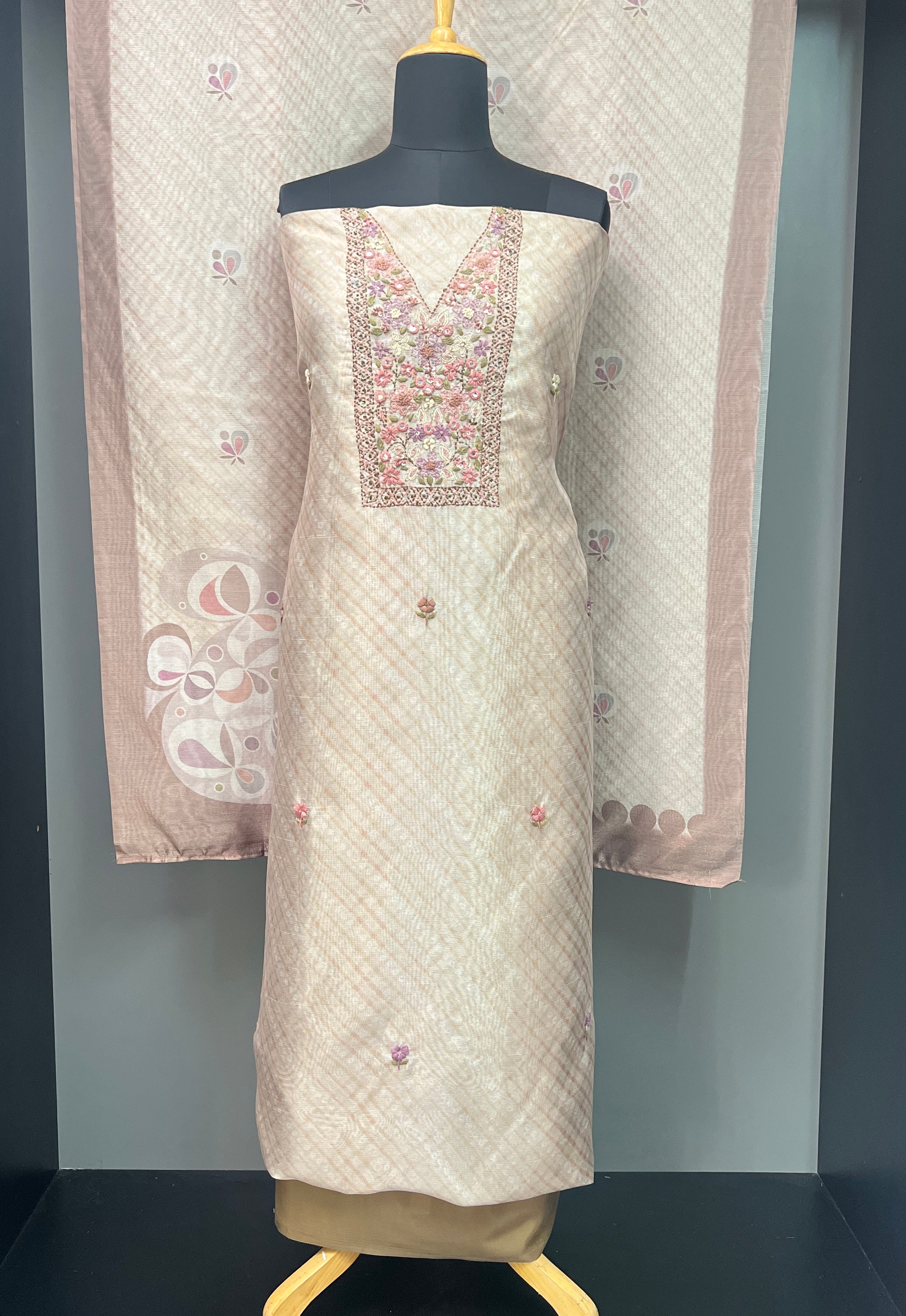 Digital Print With Embroidery Tissue Organza Salwar Set | SBP489