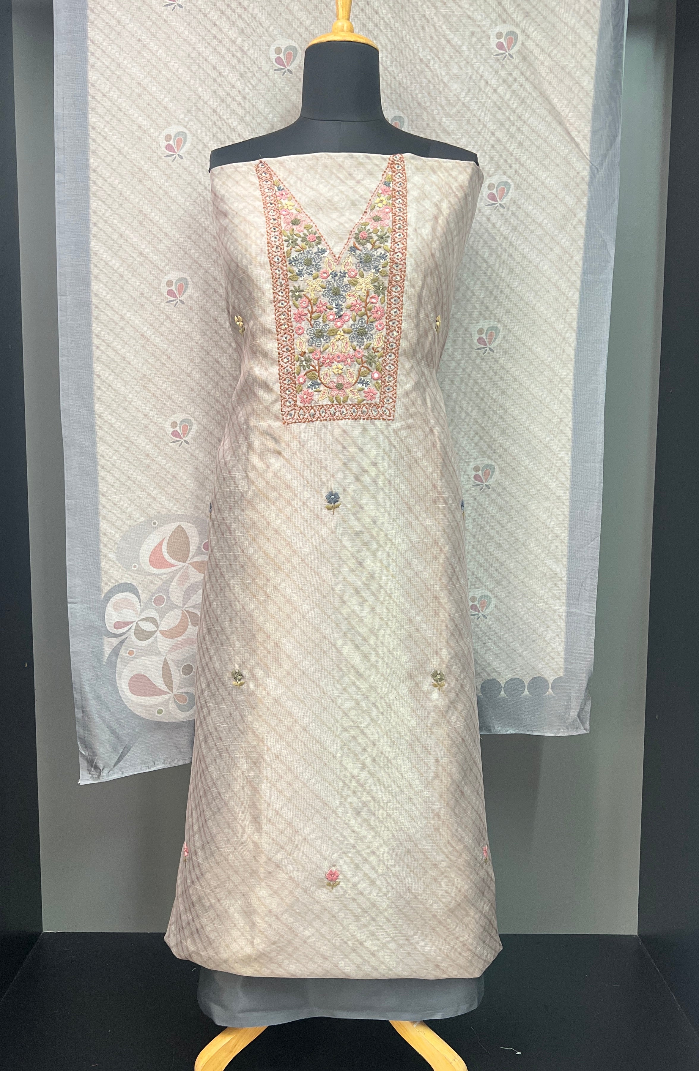 Digital Print With Embroidery Tissue Organza Salwar Set | SBP486