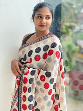 Polka Dots Digital Printed Crepe Silk Saree | SSN195