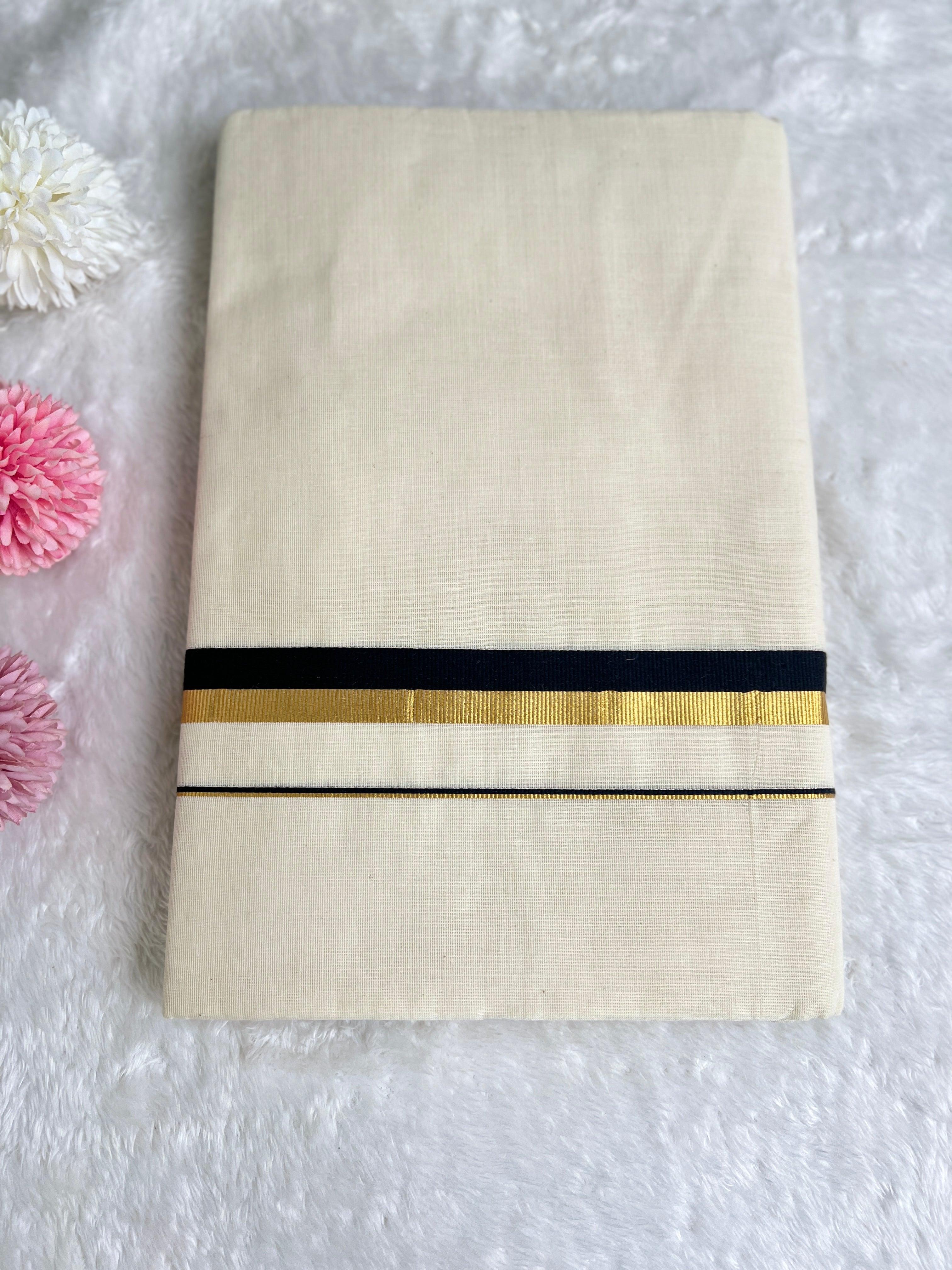 Kara Pattern Border Kerala Cotton Set Mundu | GAT454