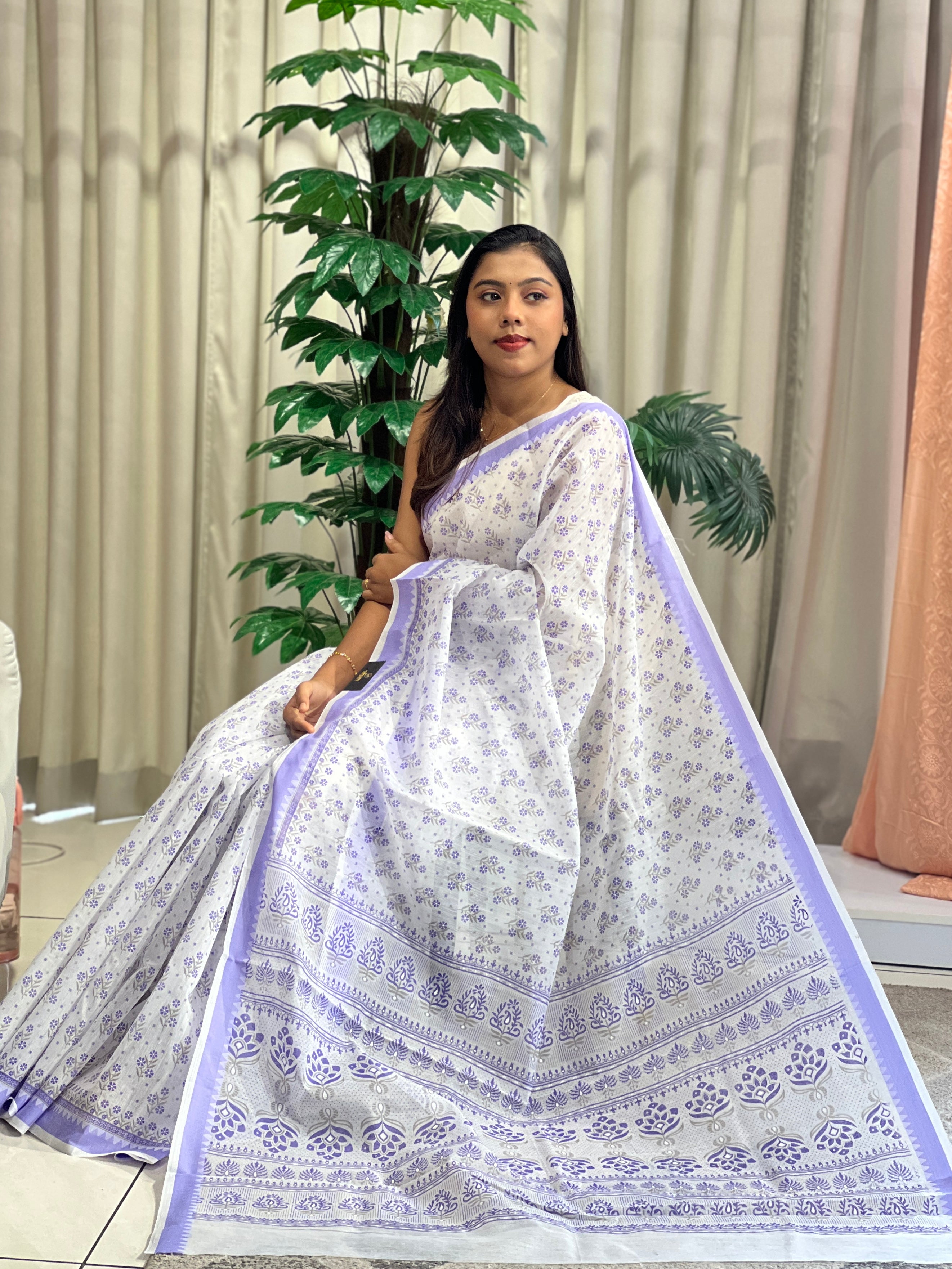 Screen Printed Cotton Saree | VDA213