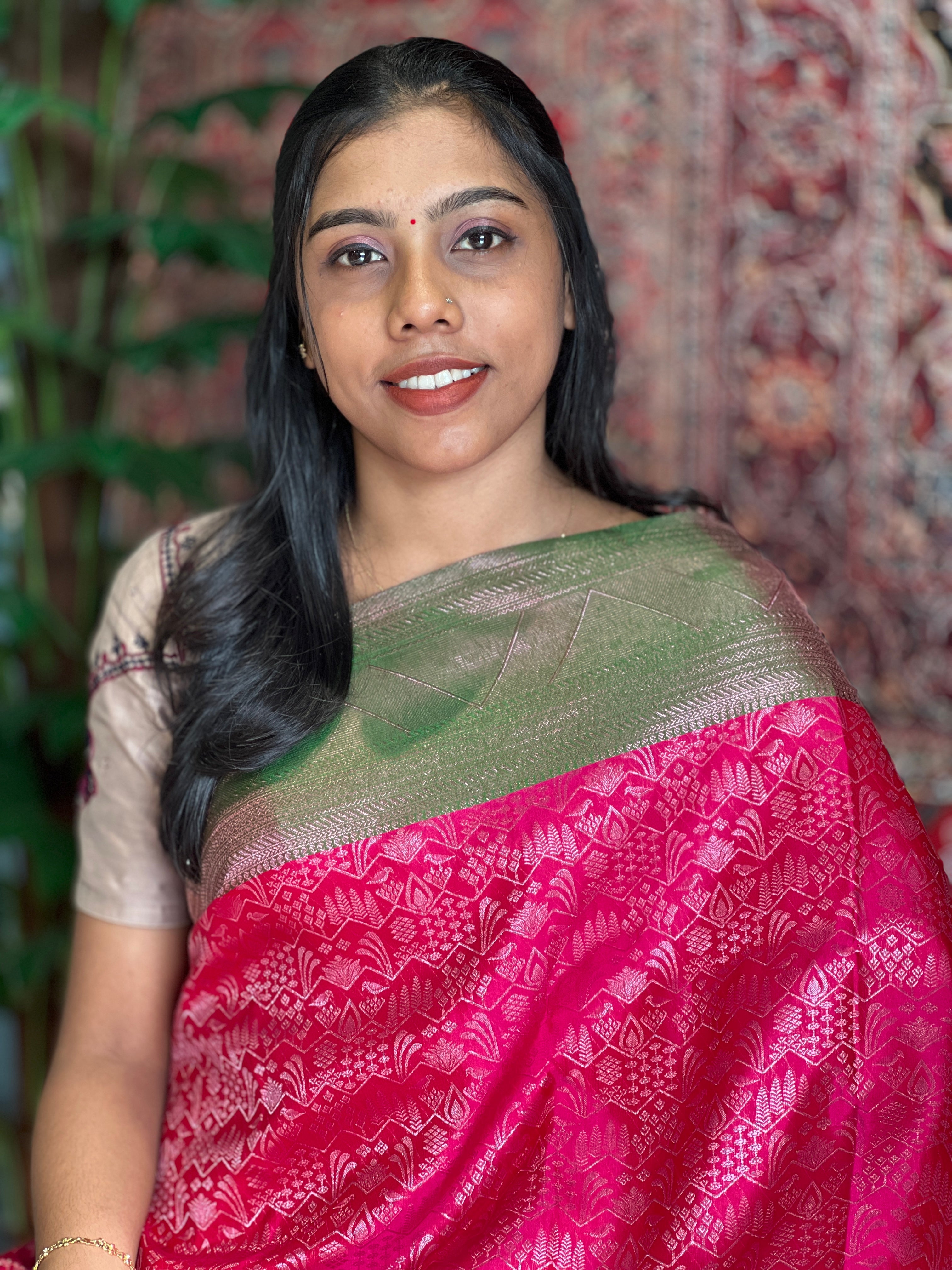 Floral Jaal Pattern Kanchipuram Saree | OM258