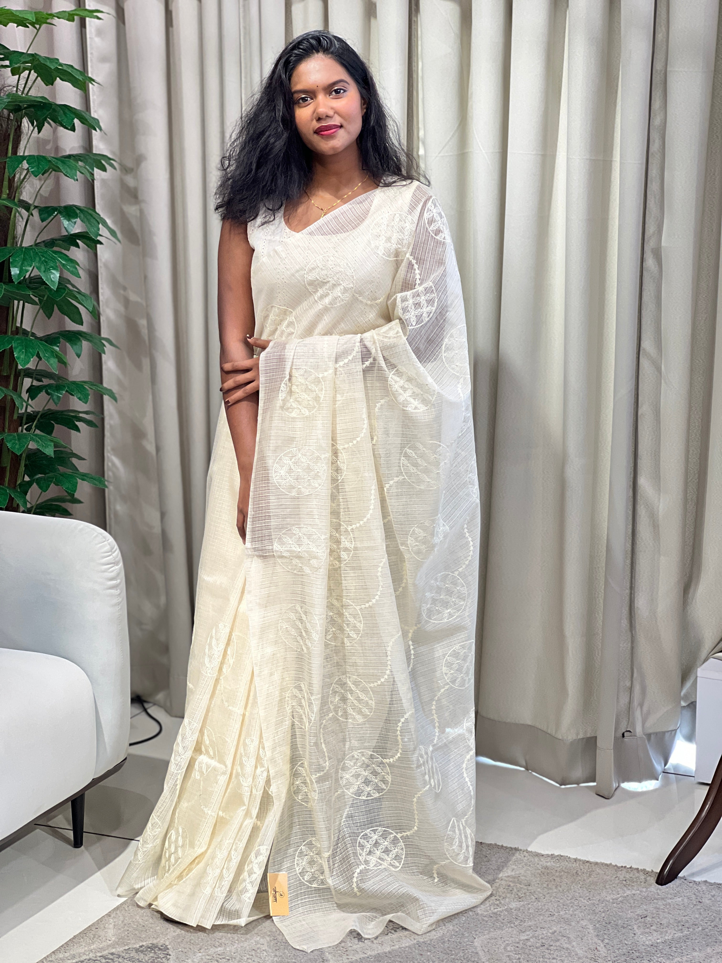 Machine Embroidery Detailed Kota Saree | NHH608