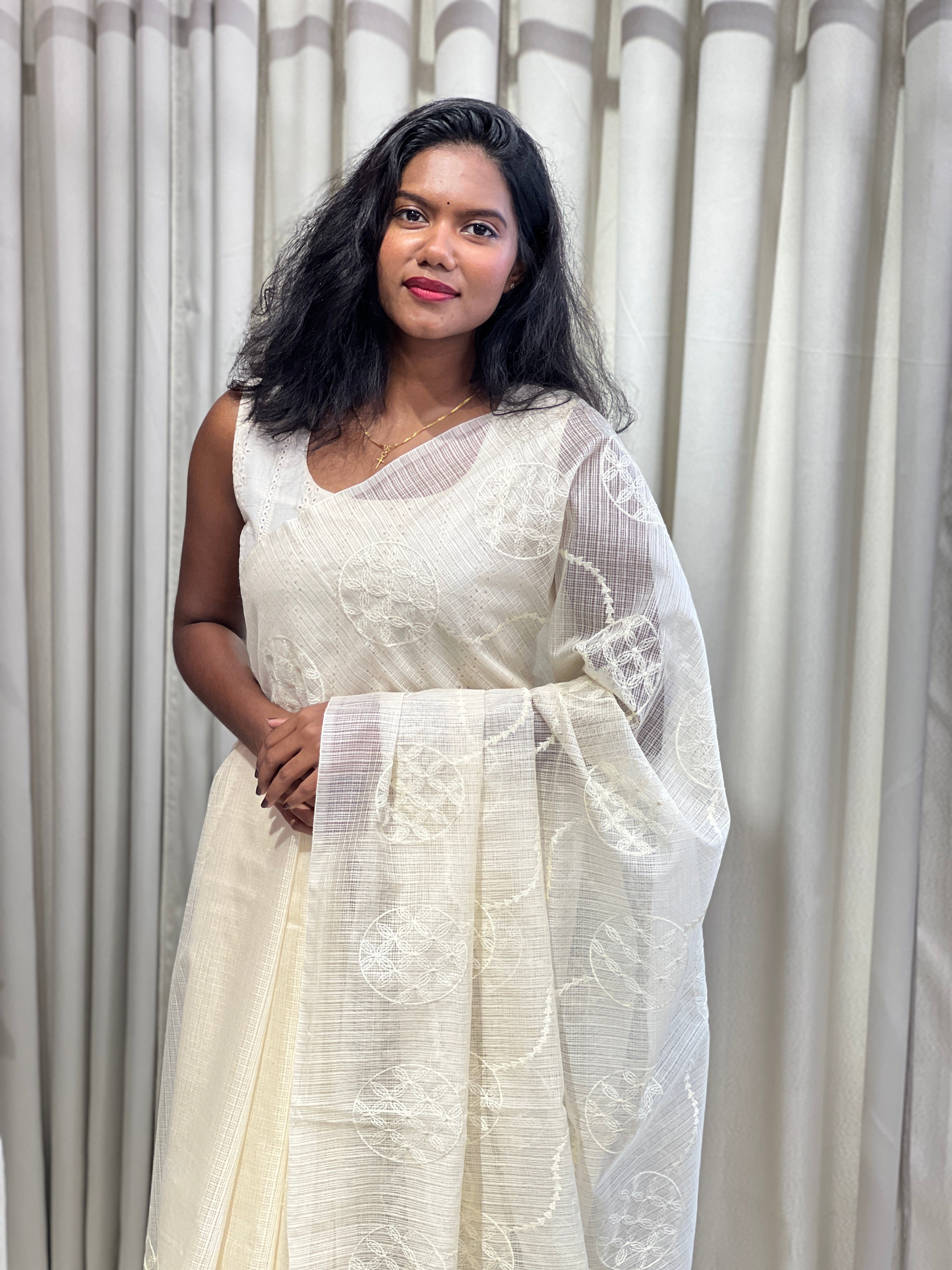 Machine Embroidery Detailed Kota Saree | NHH608