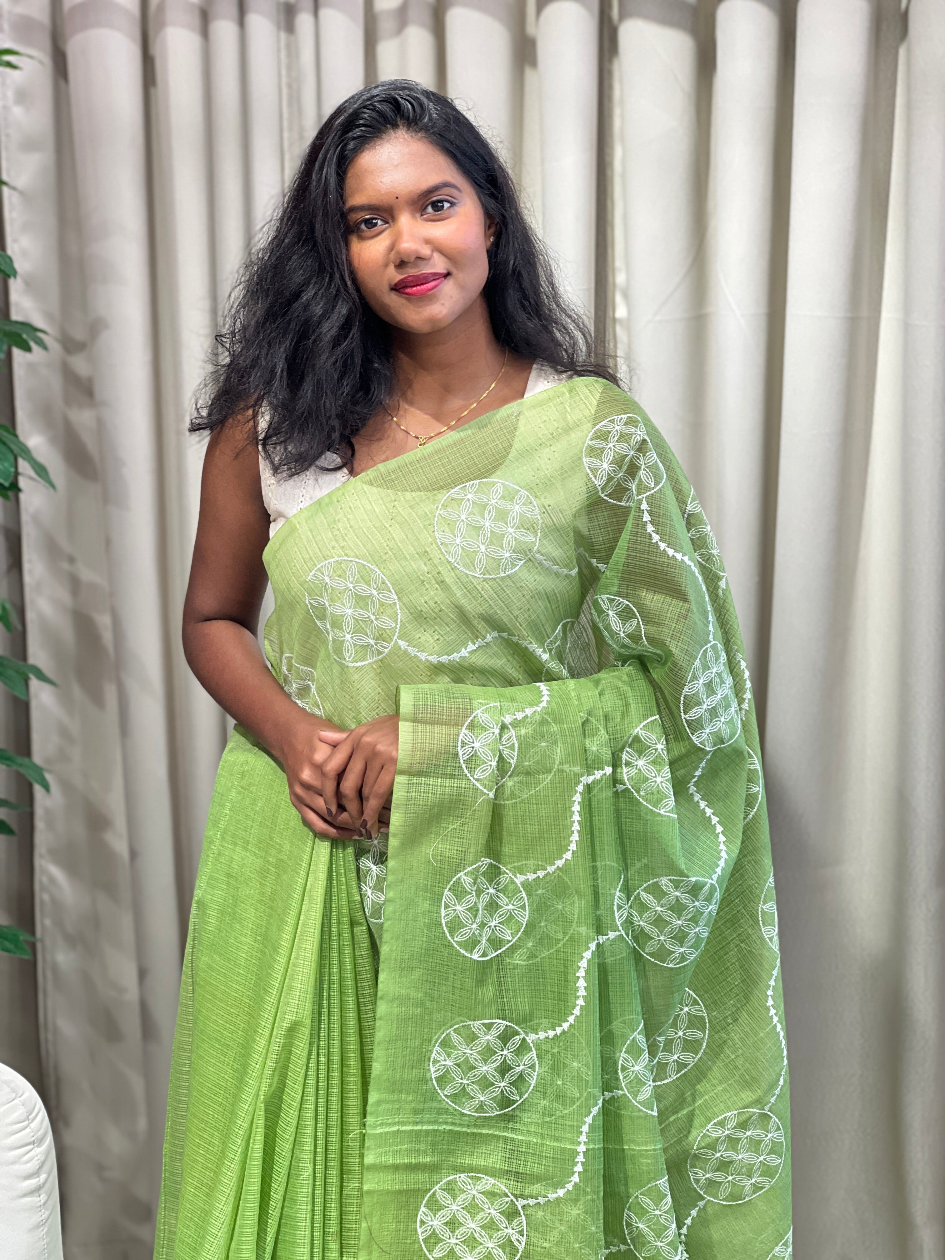 Machine Embroidery Detailed Kota Saree | NHH607