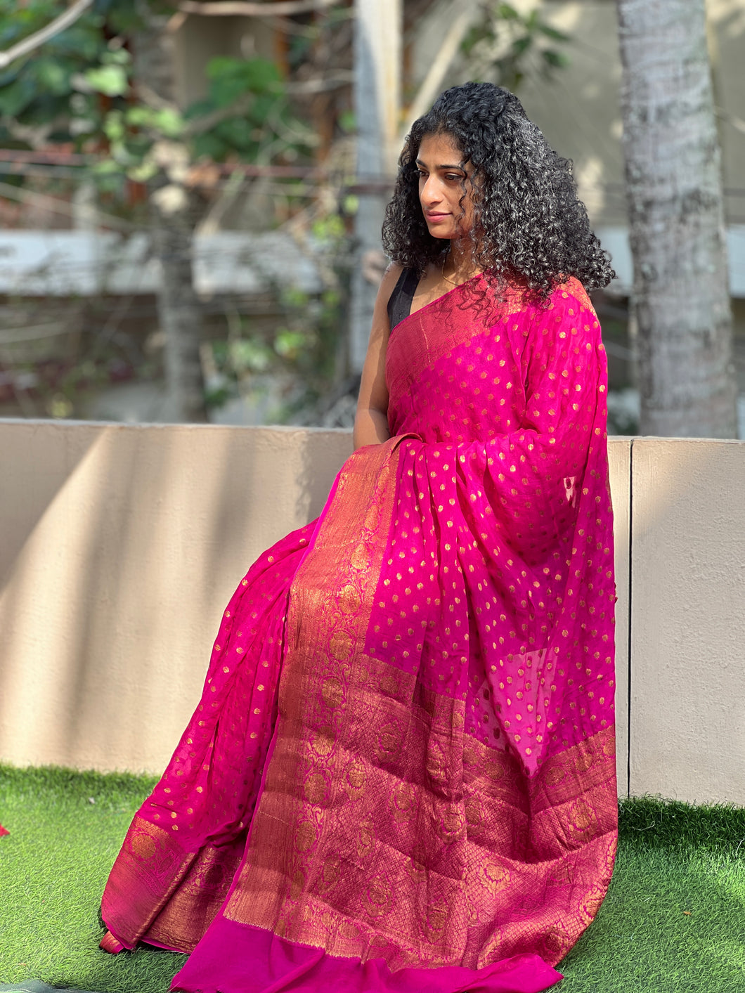 Beautiful Banarasi Pure Khaddi Georgette Handloom khadi Saree – ethnicstree