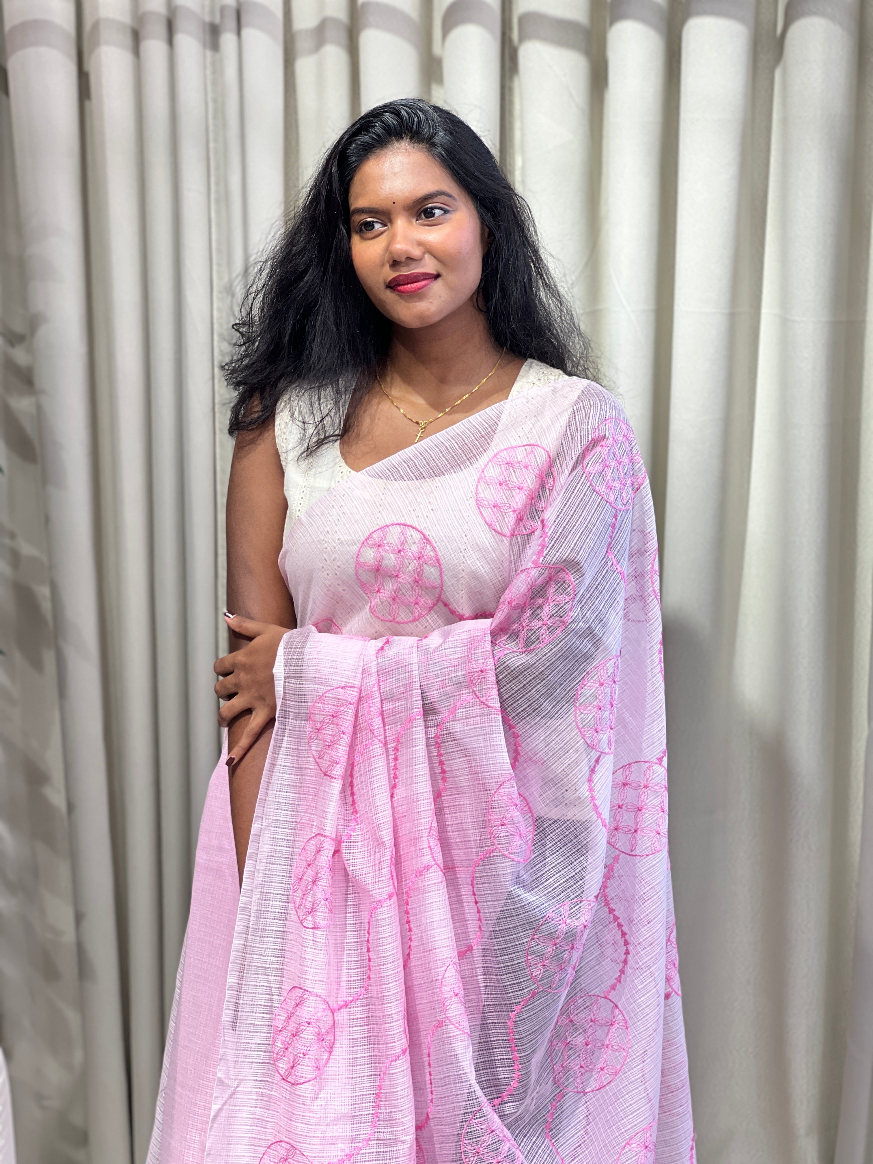Machine Embroidery Detailed Kota Saree | NHH609
