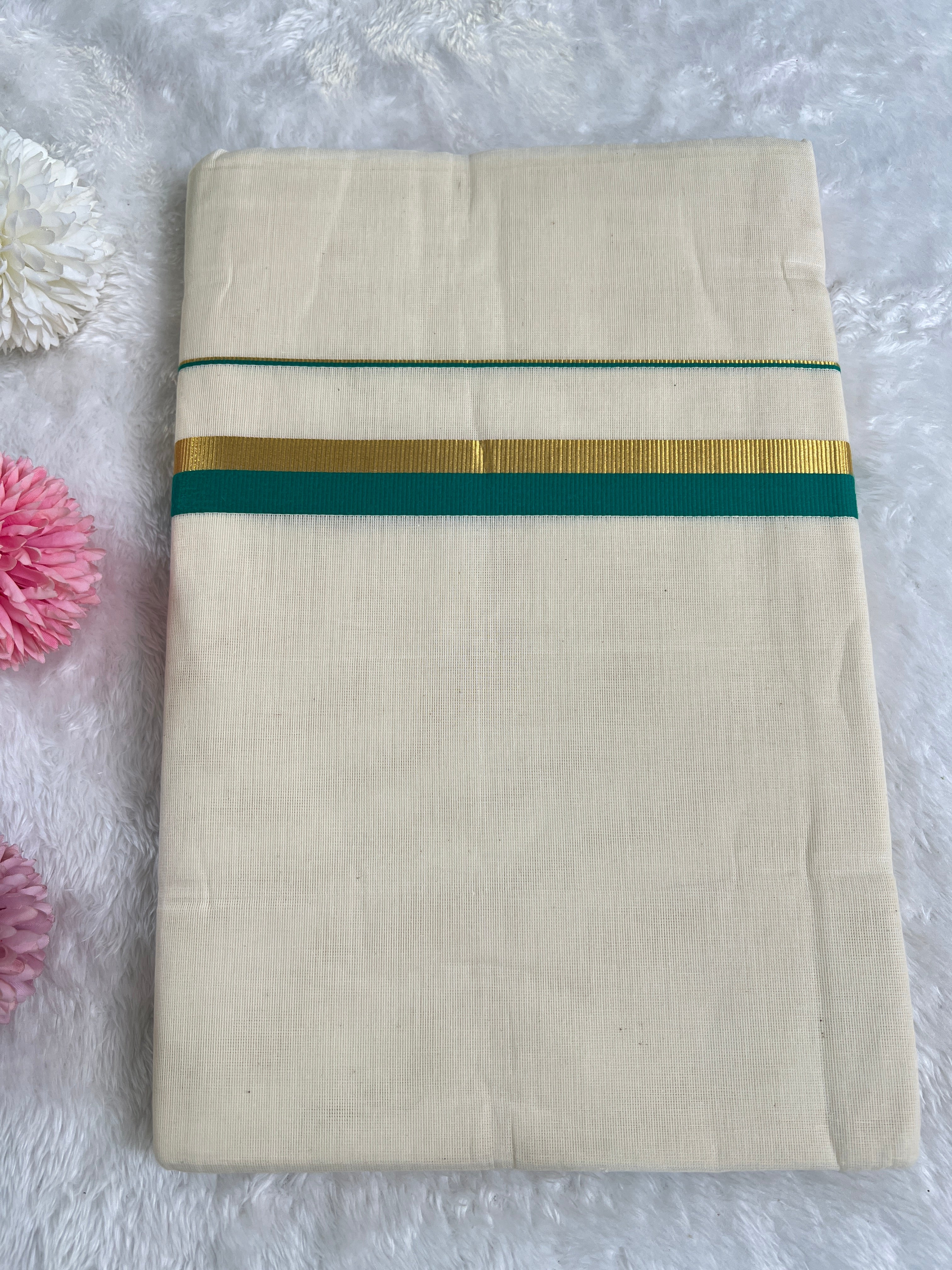 Kara Pattern Border Kerala Cotton Set Mundu | GAT456