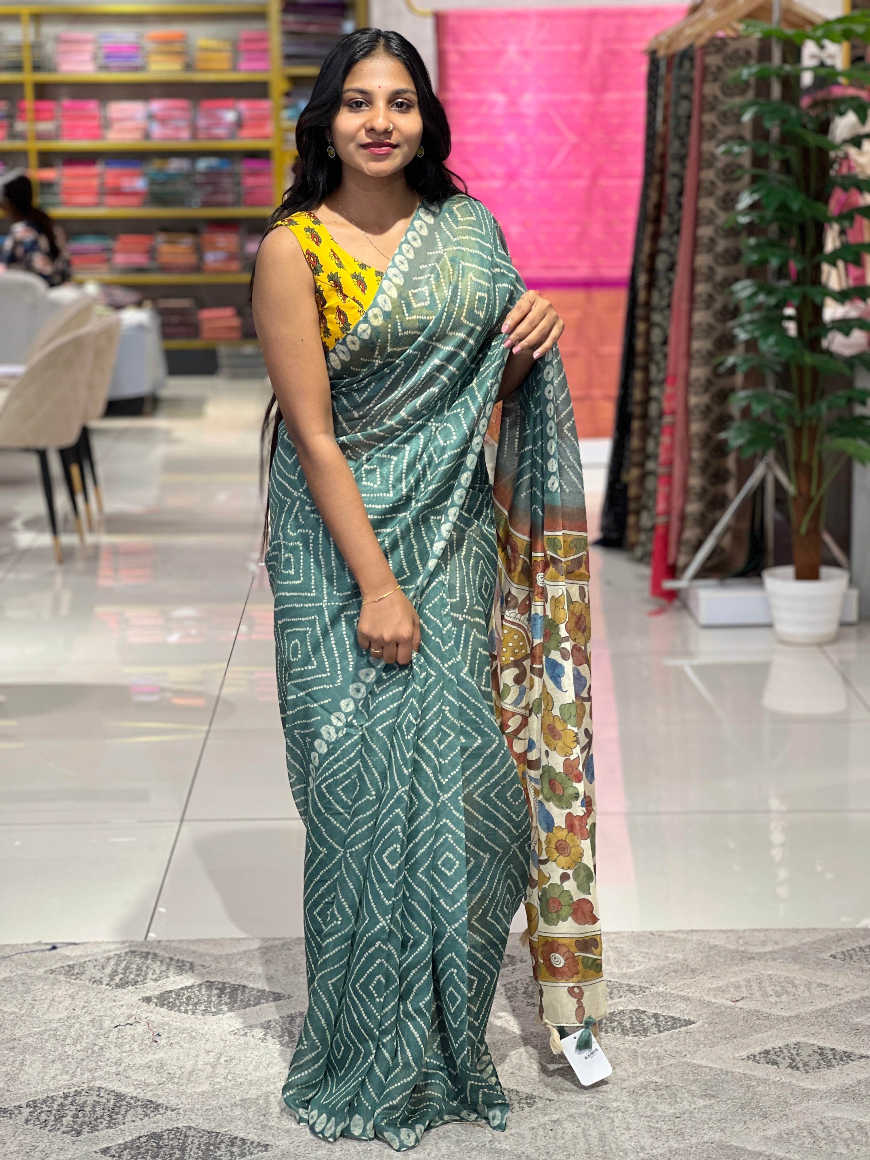Bandhani Printe Semi Silk Saree | GMS212
