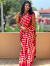 Check Patterned Cotton Saree | RP460