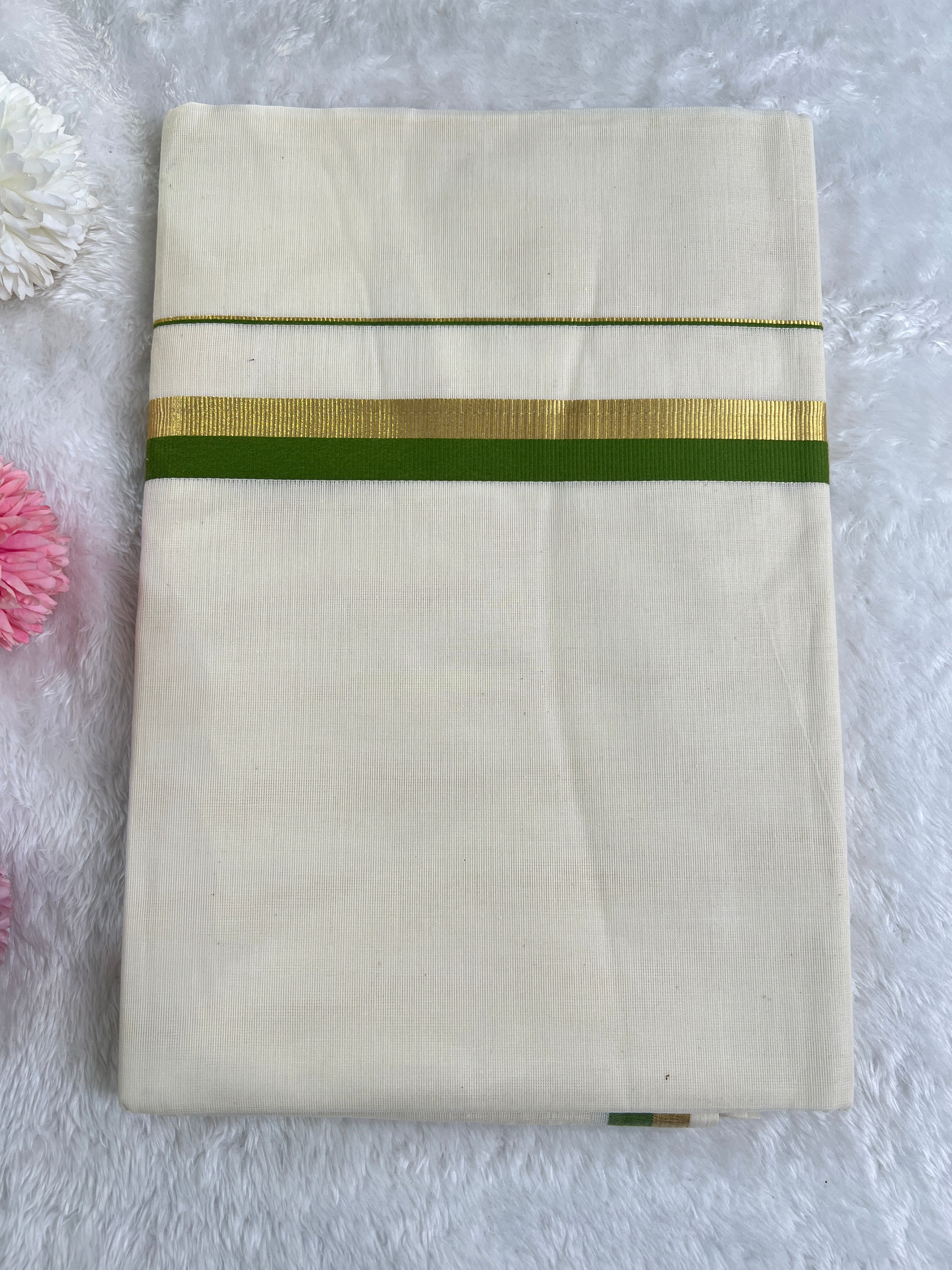 Kara Pattern Border Kerala Cotton Set Mundu | GAT457