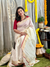 Kasavu With Maroon Kara Border Detailed Kerala Cotton Saree | HT256