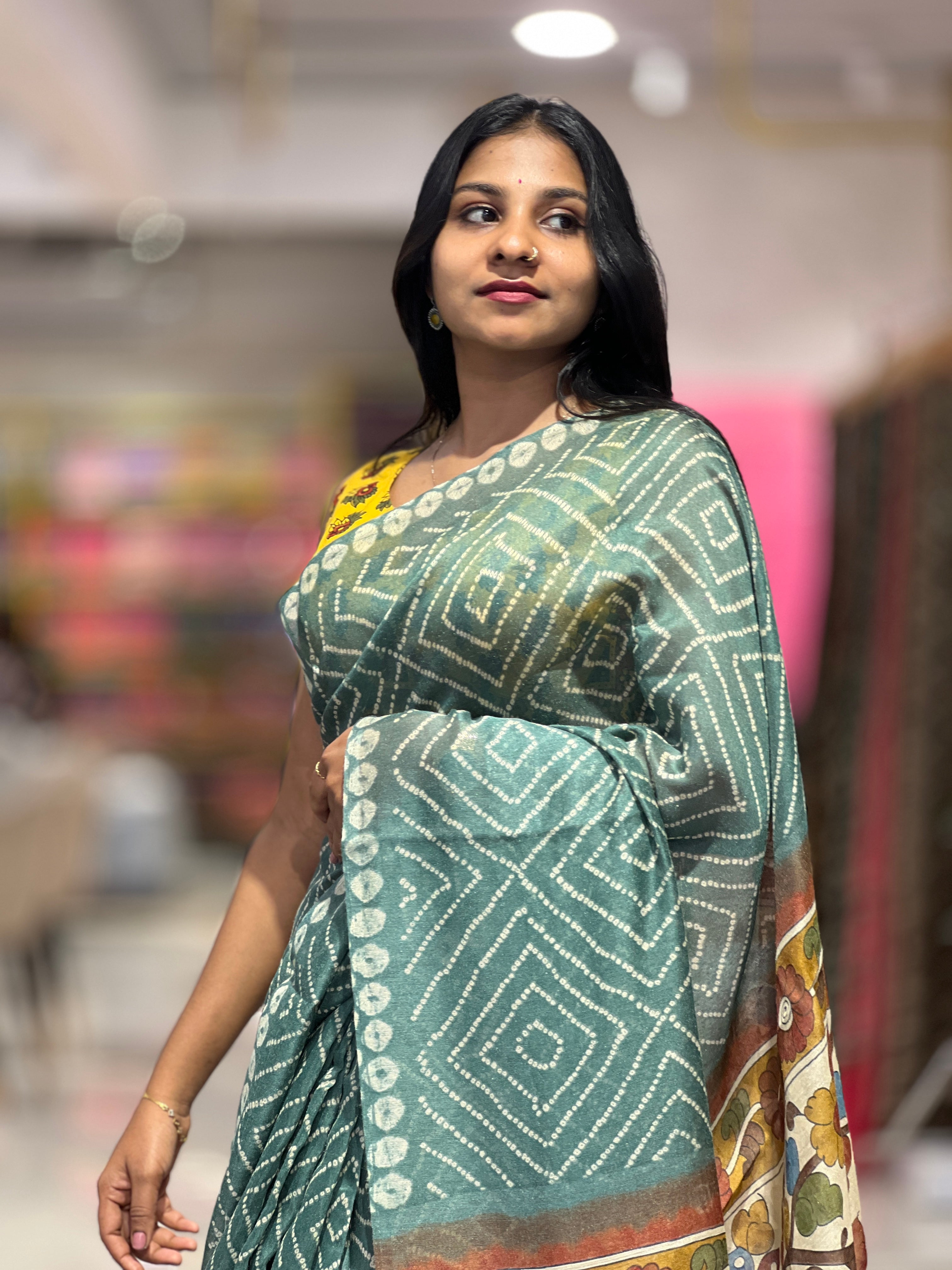Bandhani Printe Semi Silk Saree | GMS212