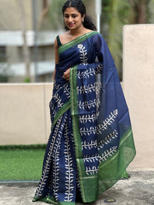 Printed Chanderi Finish Saree | GMS102