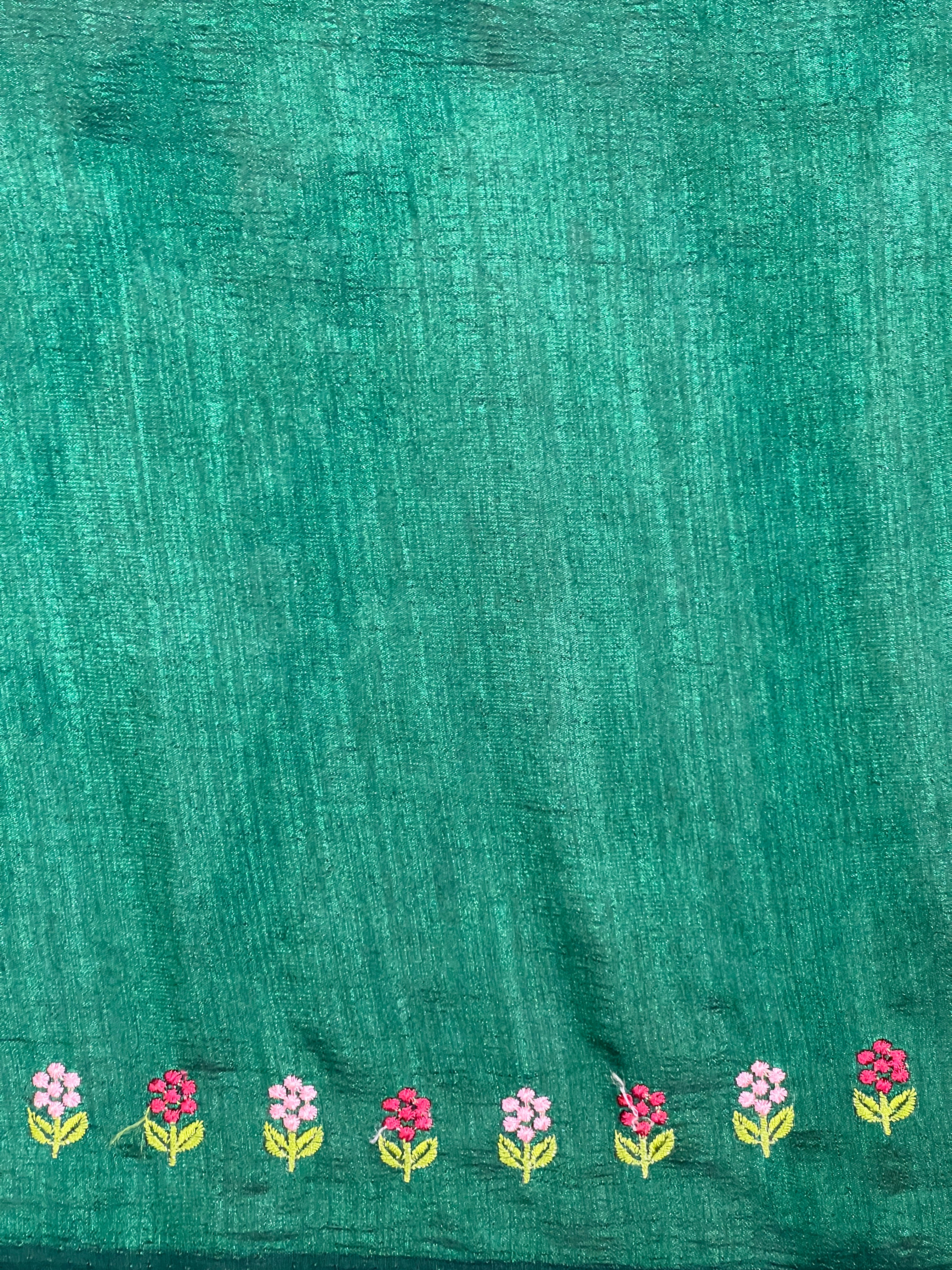 Floral Embroidery Pattern Semi Silk Saree | RP845