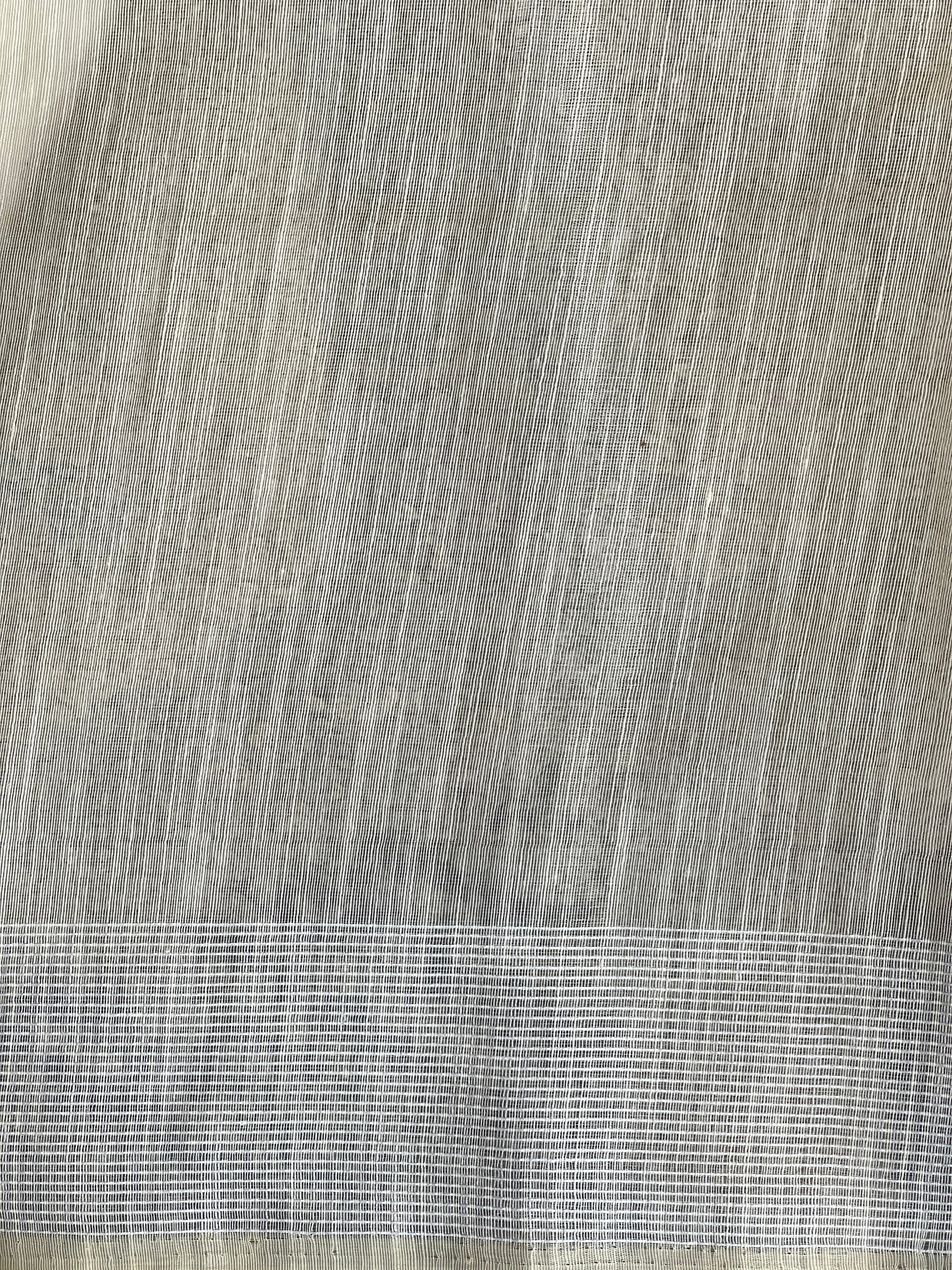 Screen Printed Woven Border Cotton Saree | VDA224