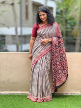 Hand Block Printed Mul Cotton Saree | JKL318