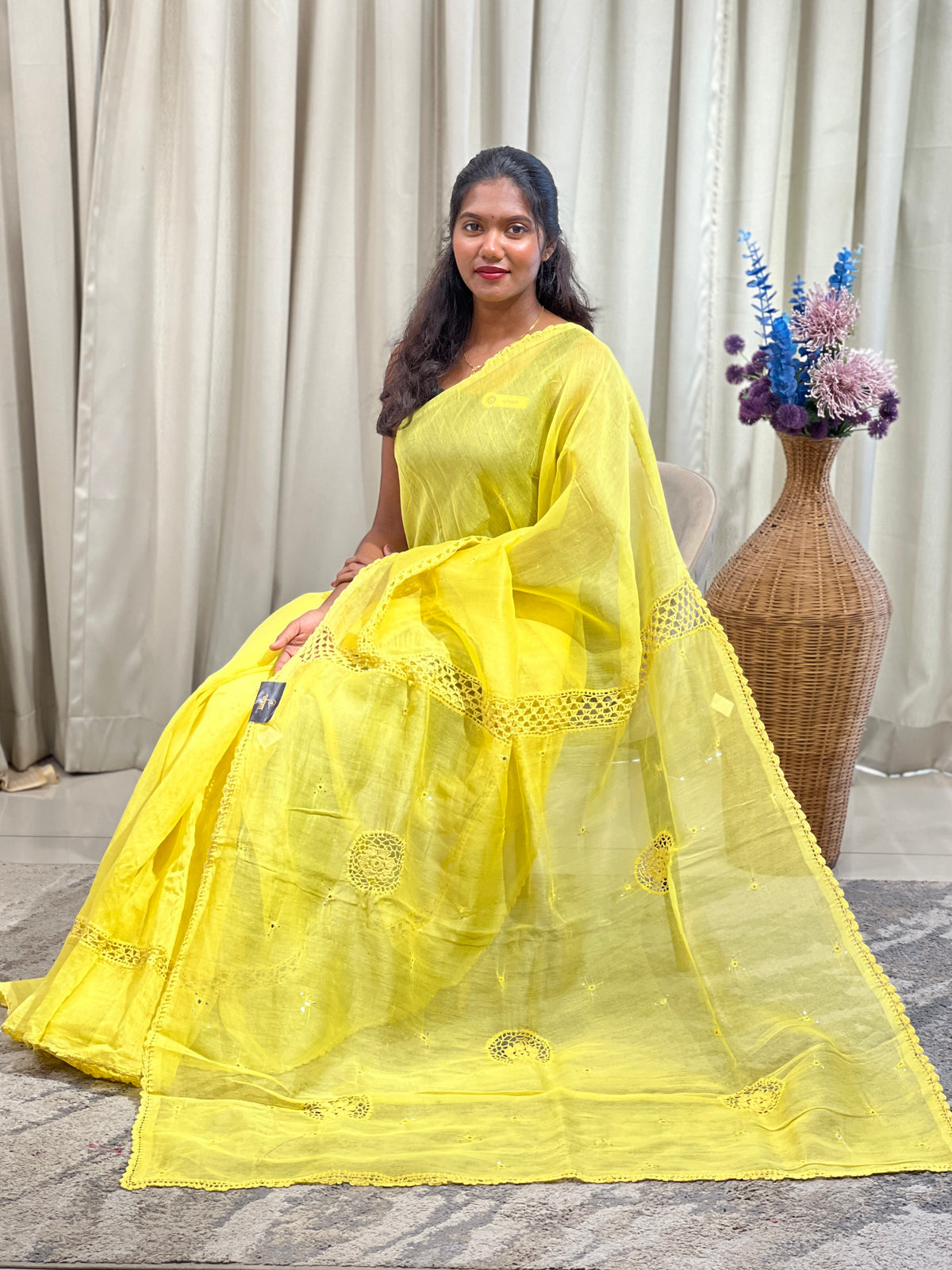 Mirror & Crochet Lace Detailed Kota Saree | SF1343