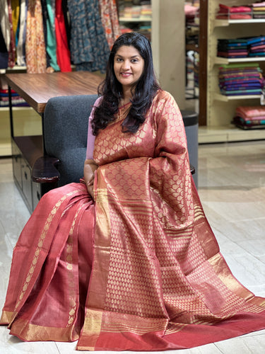 Brocade Weaving Pattern Tussar Silk Saree | AHR384