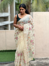 Floral Cross Stitch Embroidered Kota Saree | GMS105