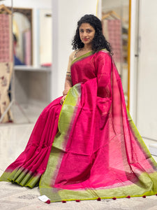 Zari Weaved Border Semi Geecha Saree | YNG524