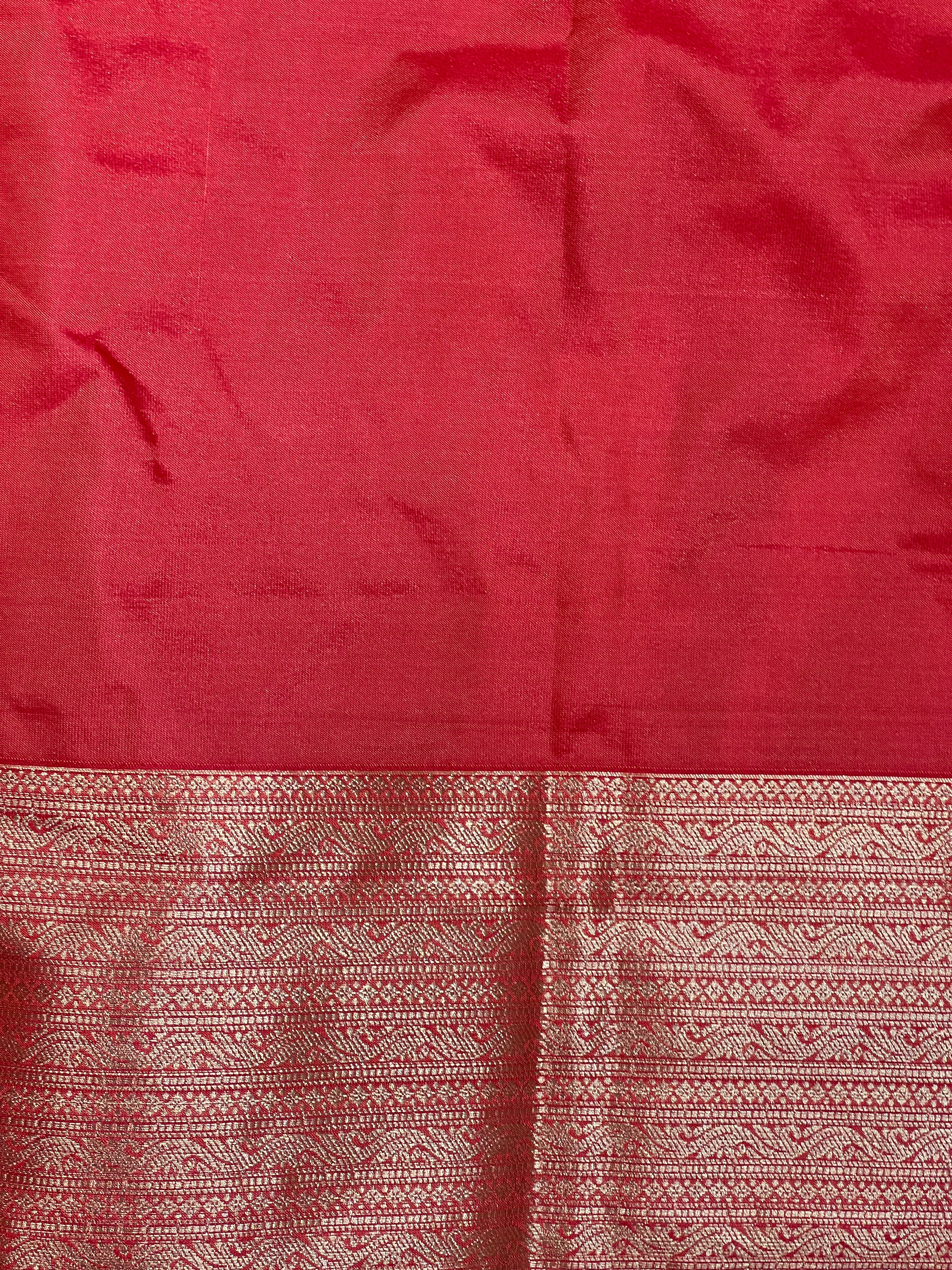 Golden Zari Buta Pattern Semi Silk Saree | TR166