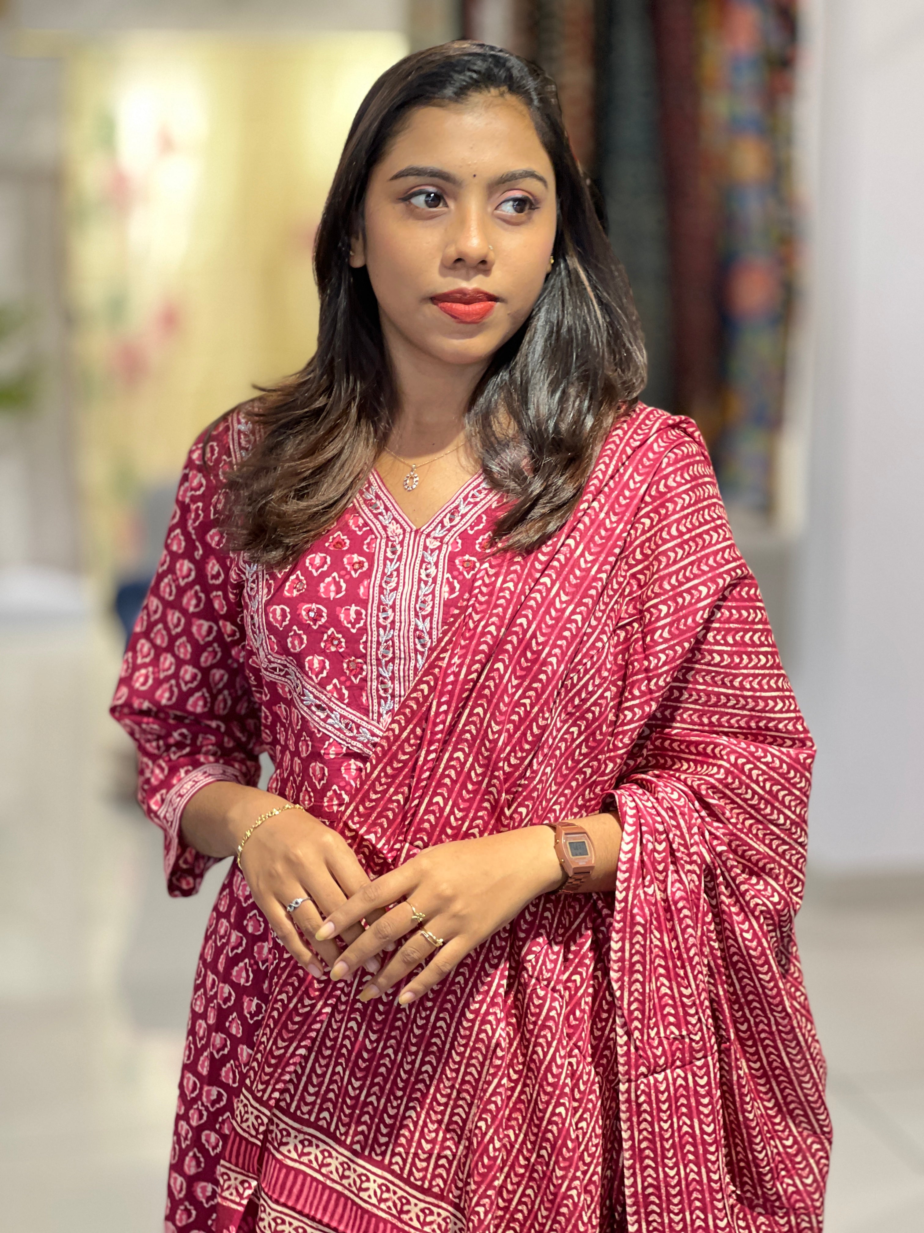 Floral Digital Printed Cotton Kurta Set | NCF248