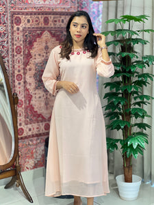 A-Line Patterned Faux Georgette Kurta | NI135