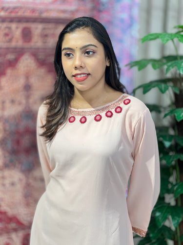 A-Line Patterned Faux Georgette Kurta | NI135