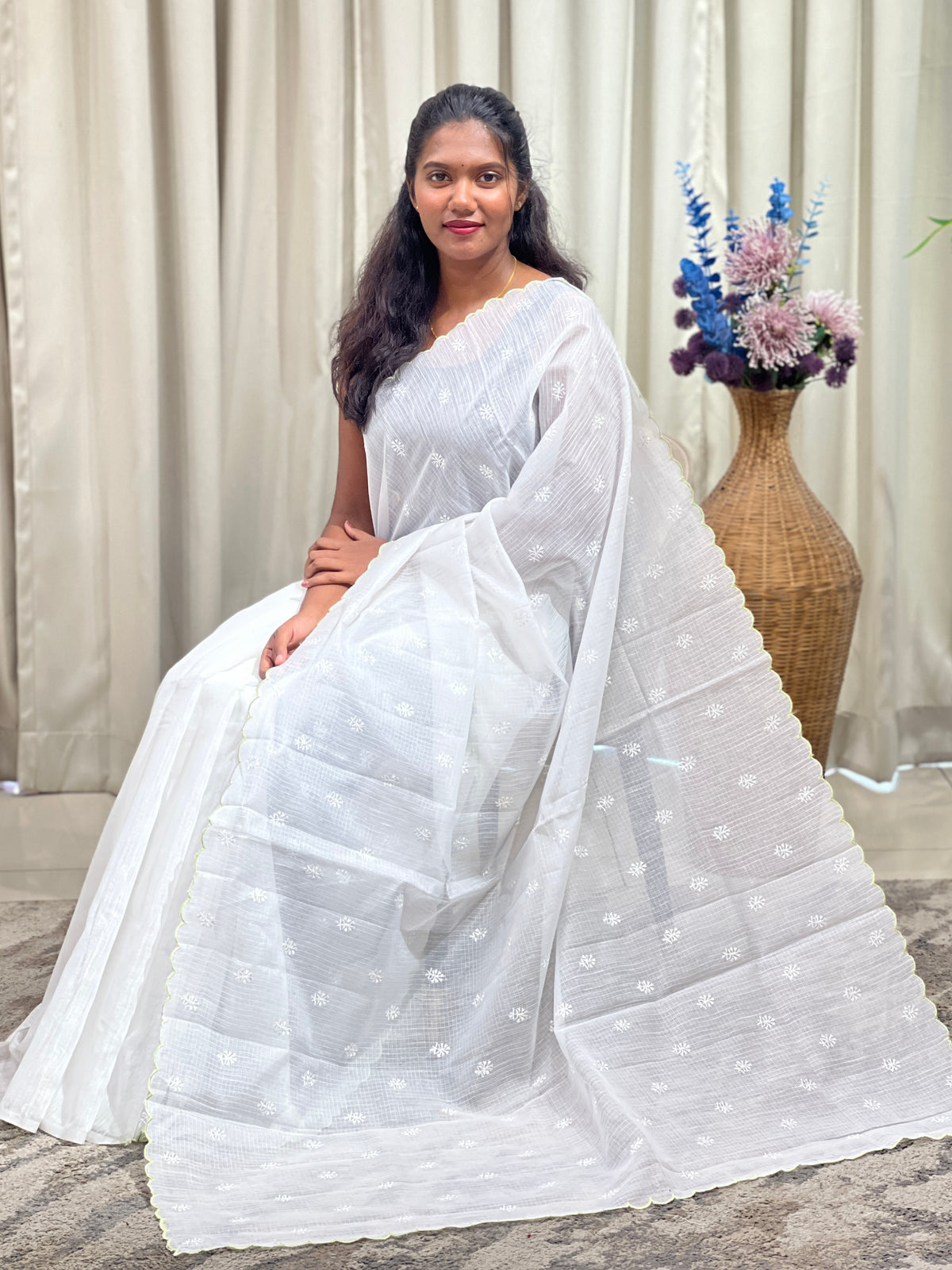 Embroidered Pattern Kota Saree | ZSS251