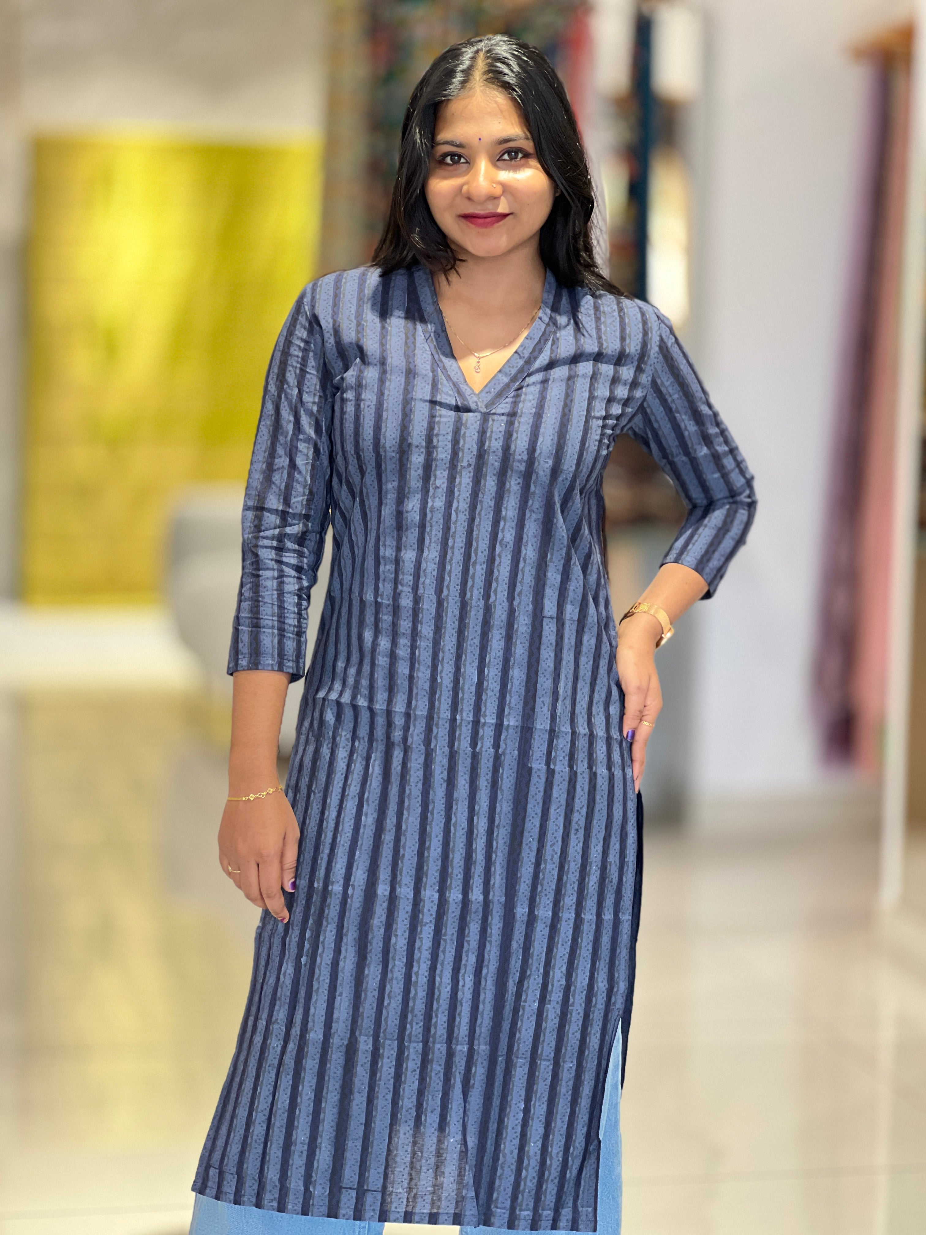 Print Detailed Cotton Kurta | DNT644