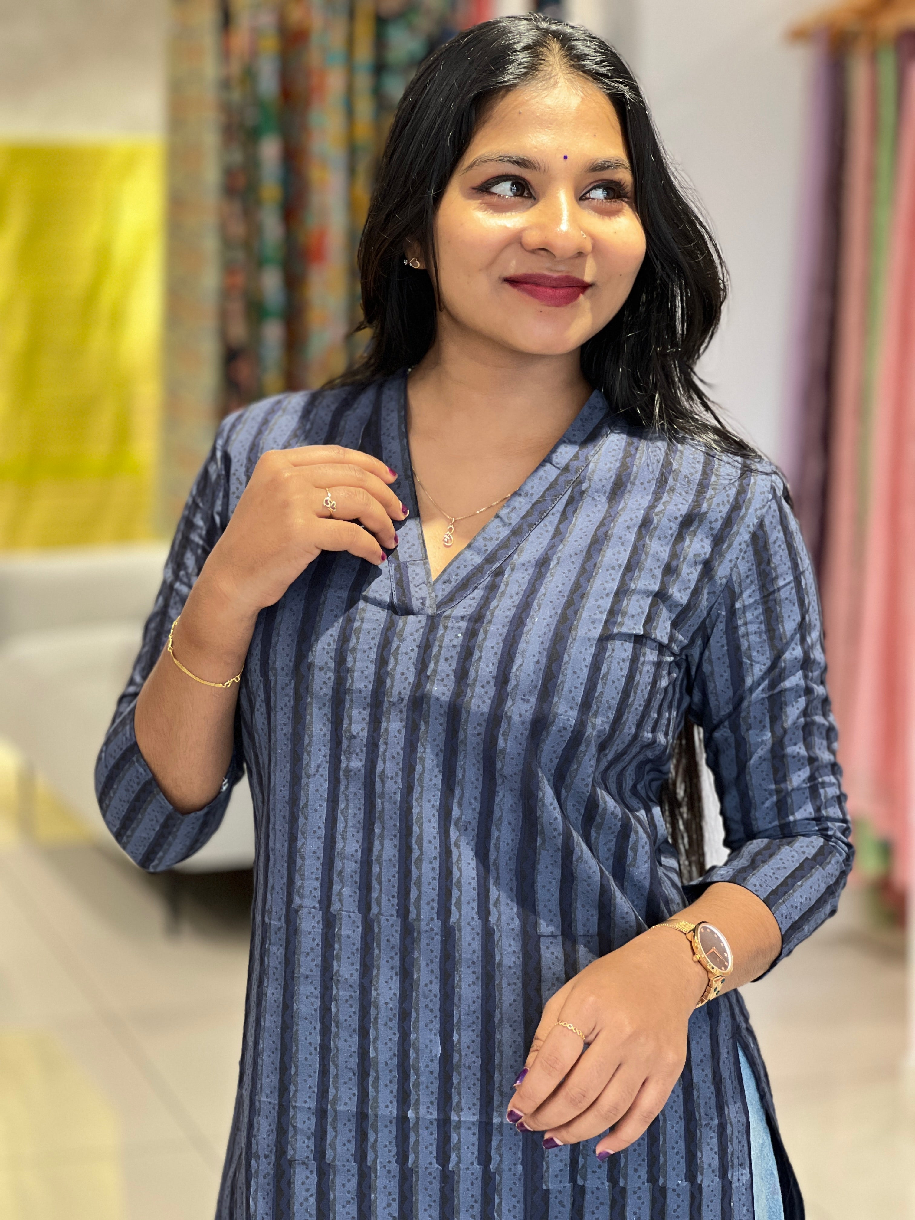 Print Detailed Cotton Kurta | DNT644
