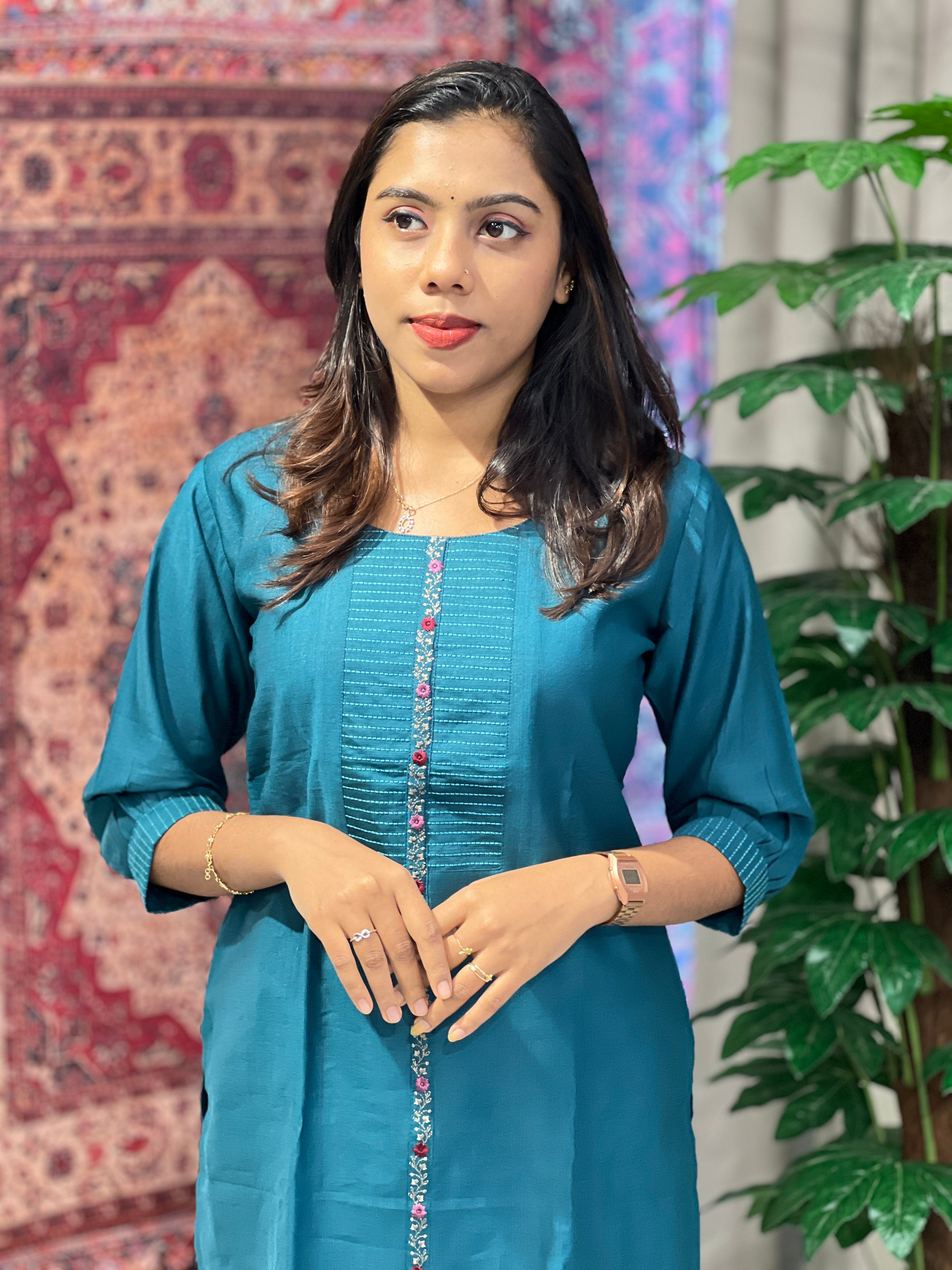 Embroidery Detailing Rayon Finish Kurta | YAS161