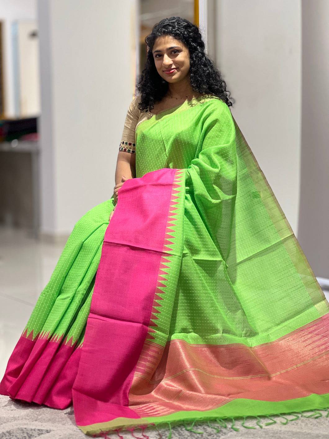 Kantha Weaved Semi Silk Saree | SKH237