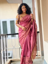 Honey Comb Pattern Bordered Tussar Saree | ACT1188