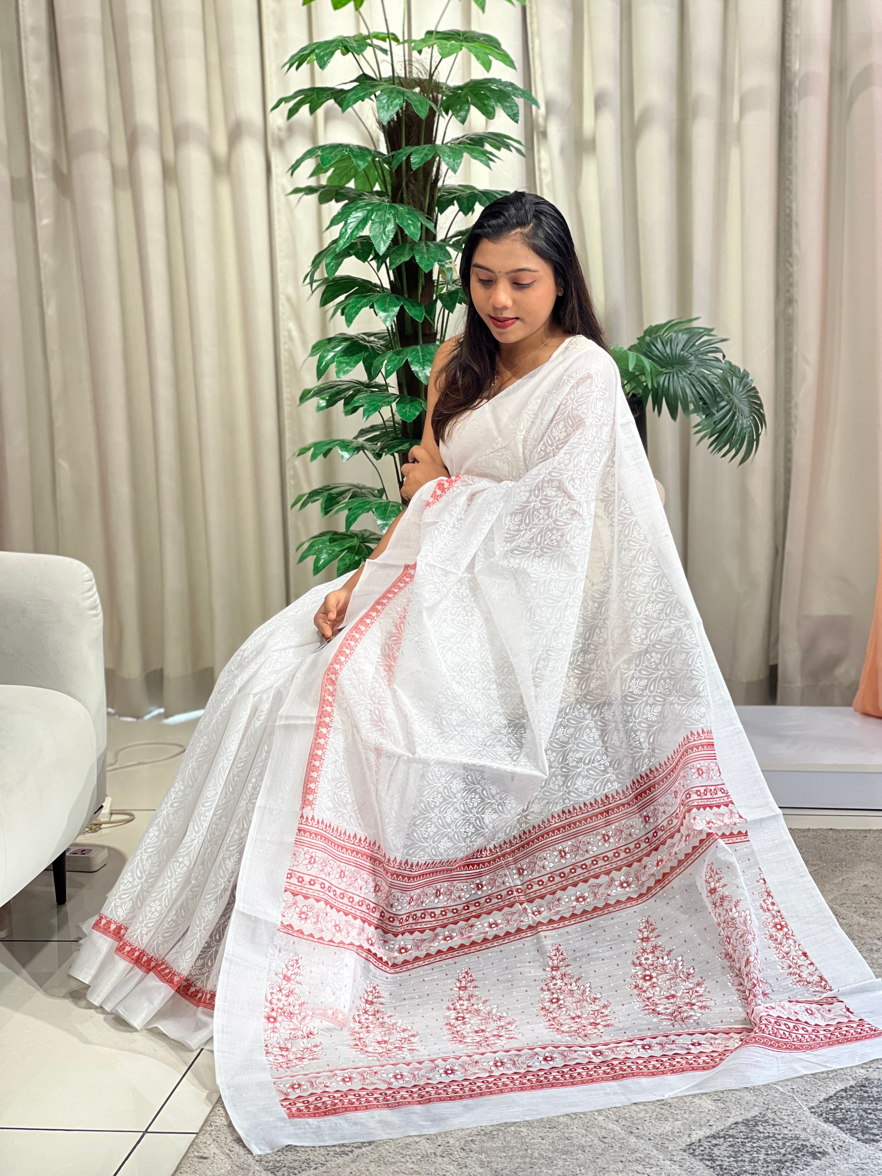 Screen Printed Cotton Saree | VDA250