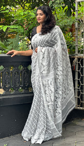 Jamdani Weaving Pattern Blended Cotton Saree | RP338
