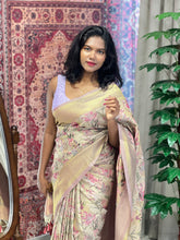Floral Patterned Zari Woven Semi Tussar Saree | SSN256
