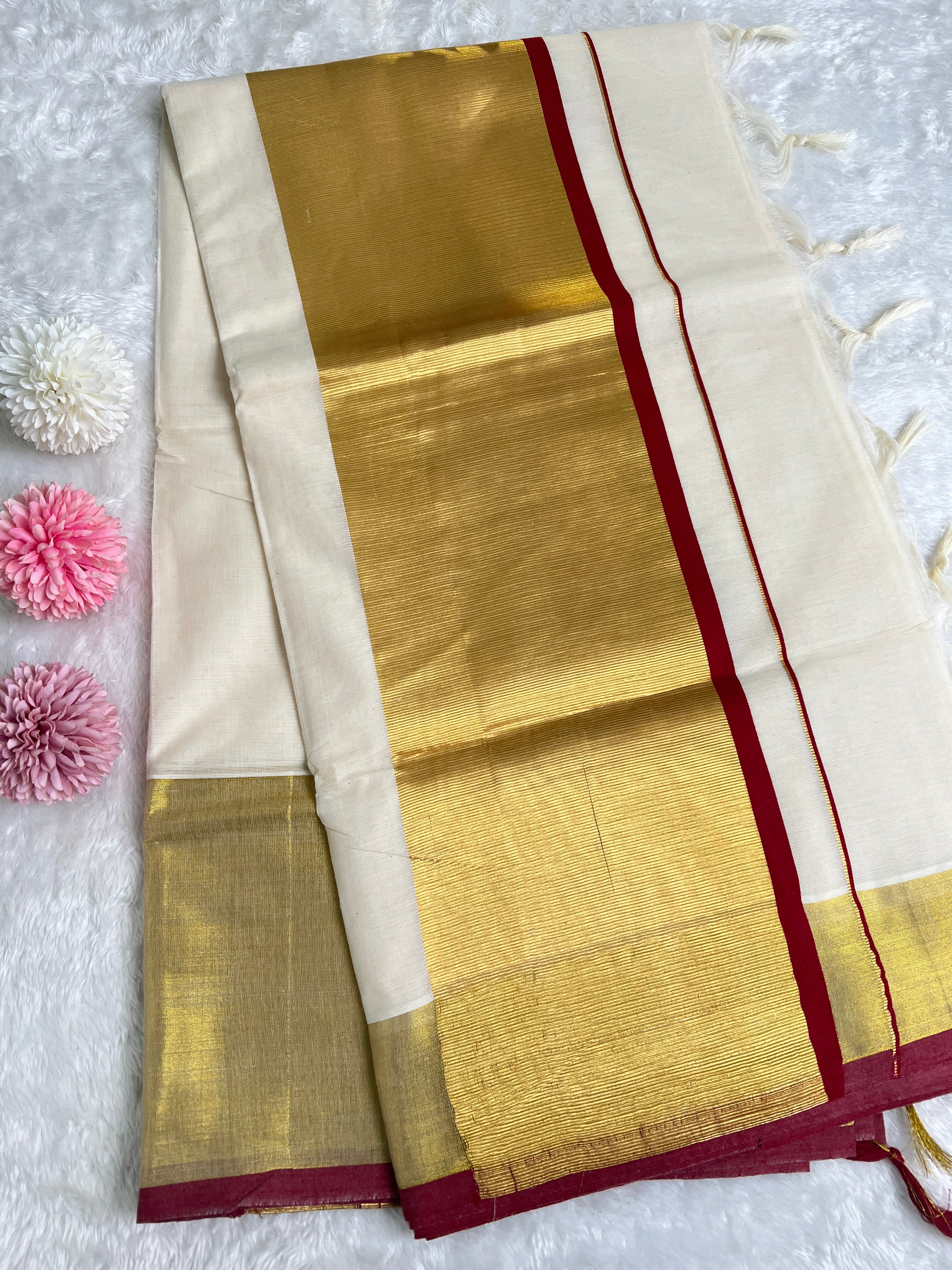 Golden Kasavu Kerala Cotton Set Mundu | GAT458