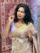 Floral Patterned Zari Woven Semi Tussar Saree | SSN256