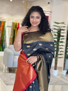 Golden Zari Weaved Semi Silk Saree | KF184