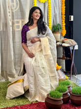 Banarasi Weaved Chanderi Finish Saree | HT260