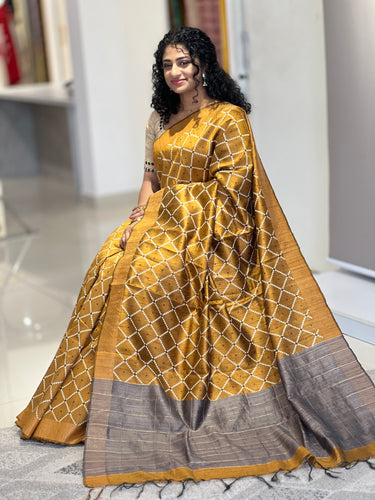 Daimond Design Raw Silk Saree |  HS1209