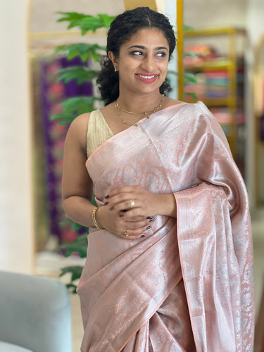 Silver Zari Woven Semi Silk Saree | KF170