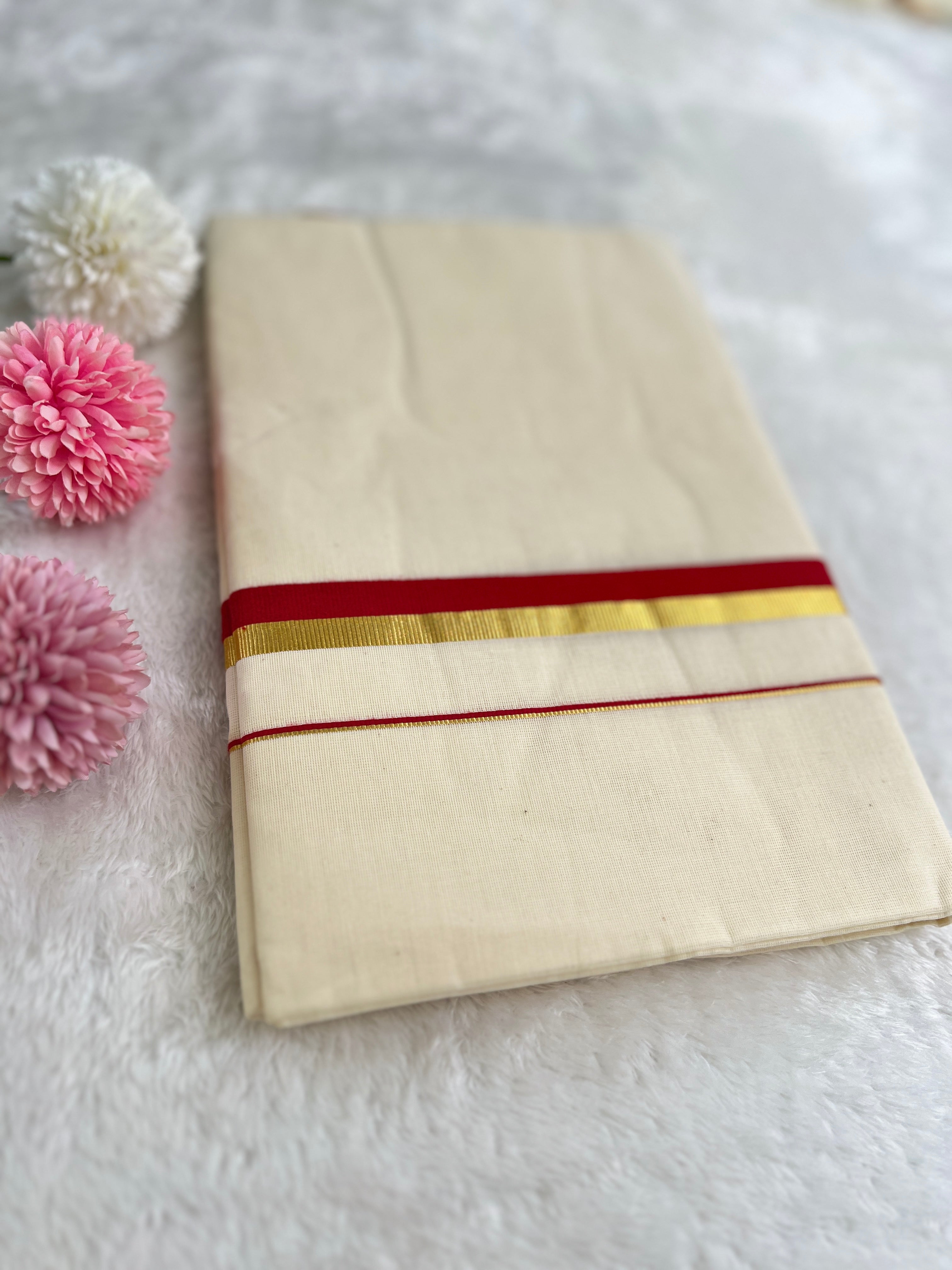 Kara Pattern Border Kerala Cotton Saree | GAT455
