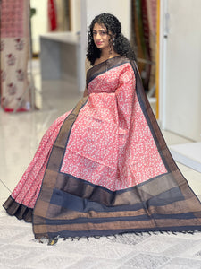 Floral Printed Design Tussar Saree | HS1202