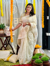 Floral Butta Weaved Kerala Cotton Saree | HT261