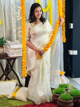 Floral Butta Weaved Kerala Cotton Saree | HT261