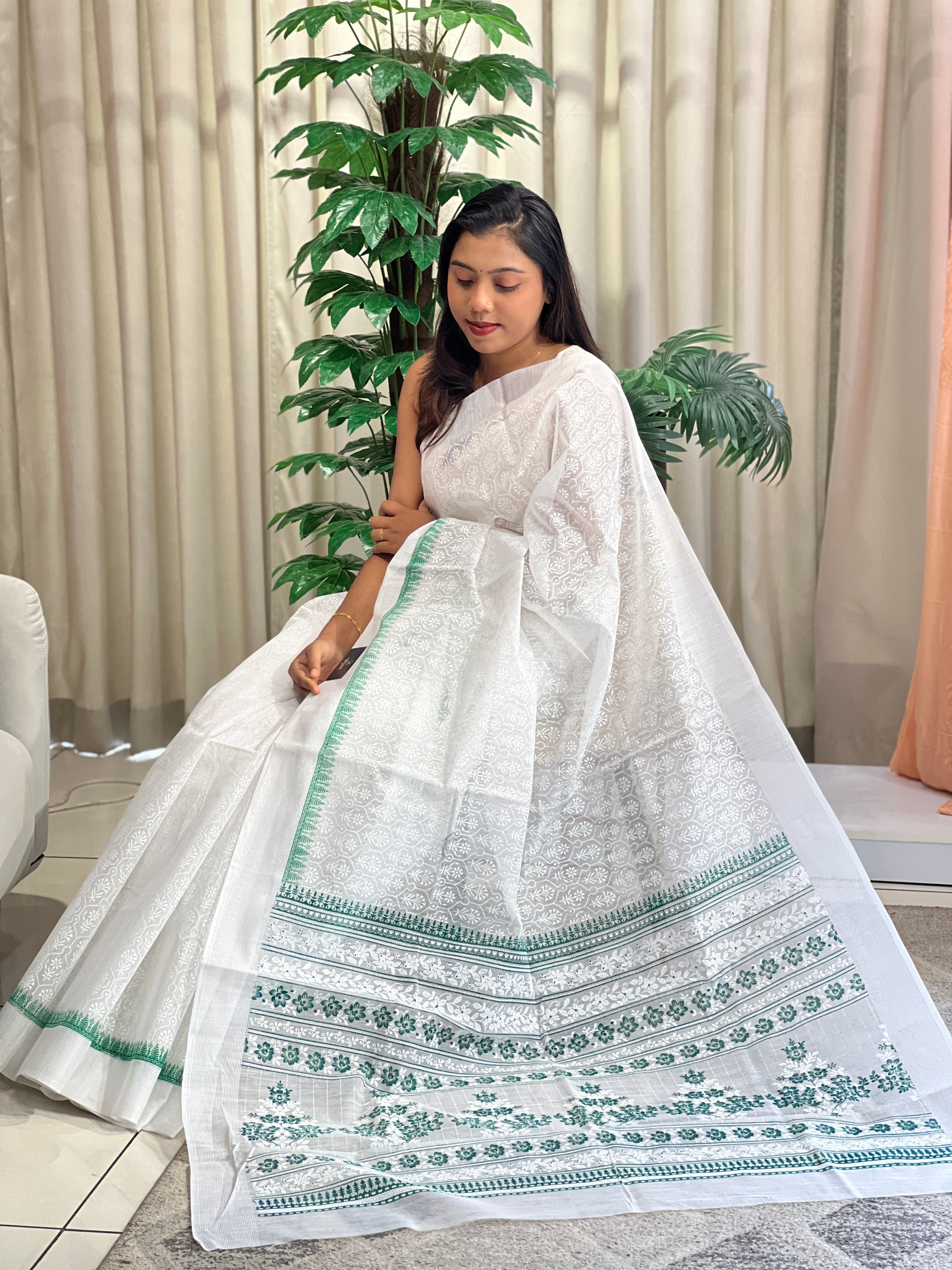 Screen Printed Cotton Saree | VDA252